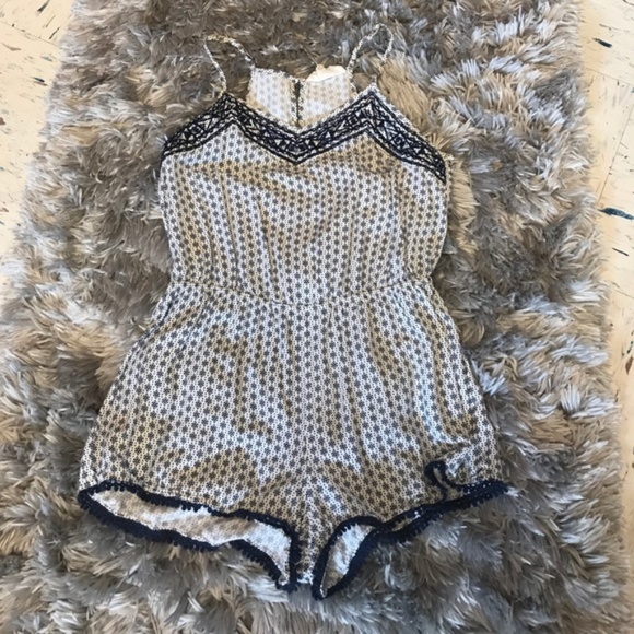 Dresses & Skirts - Sweet Wanderer Navy Blue/White Romper
